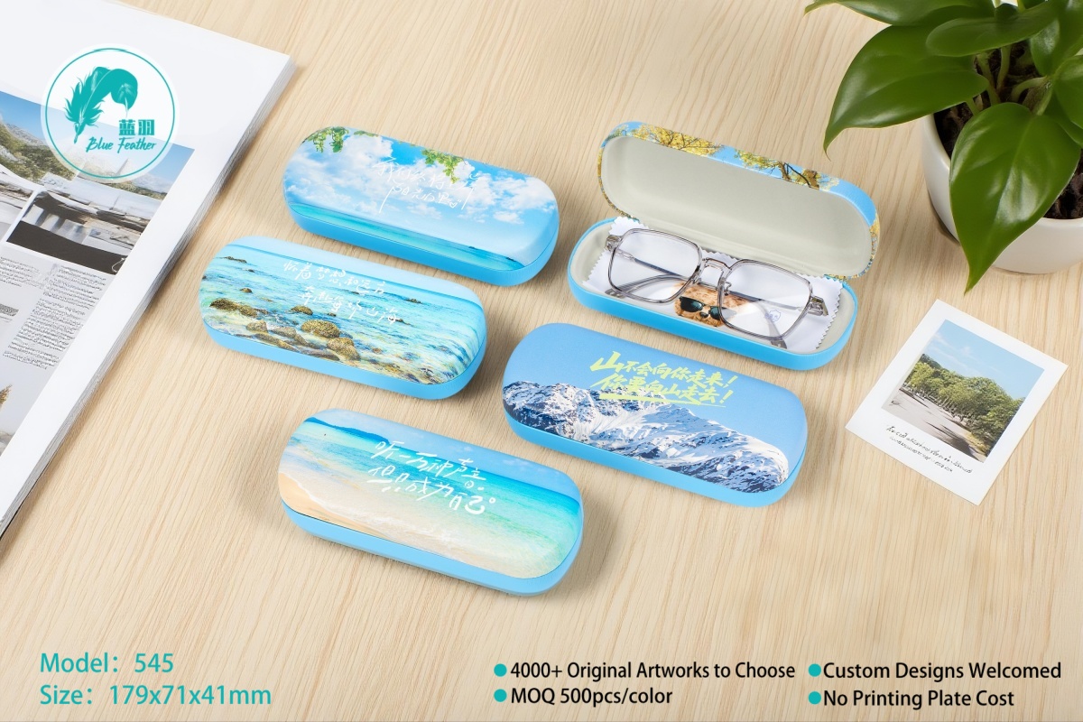 Serene Blue Landscape Hard Shell Glasses Boxes for Retail
